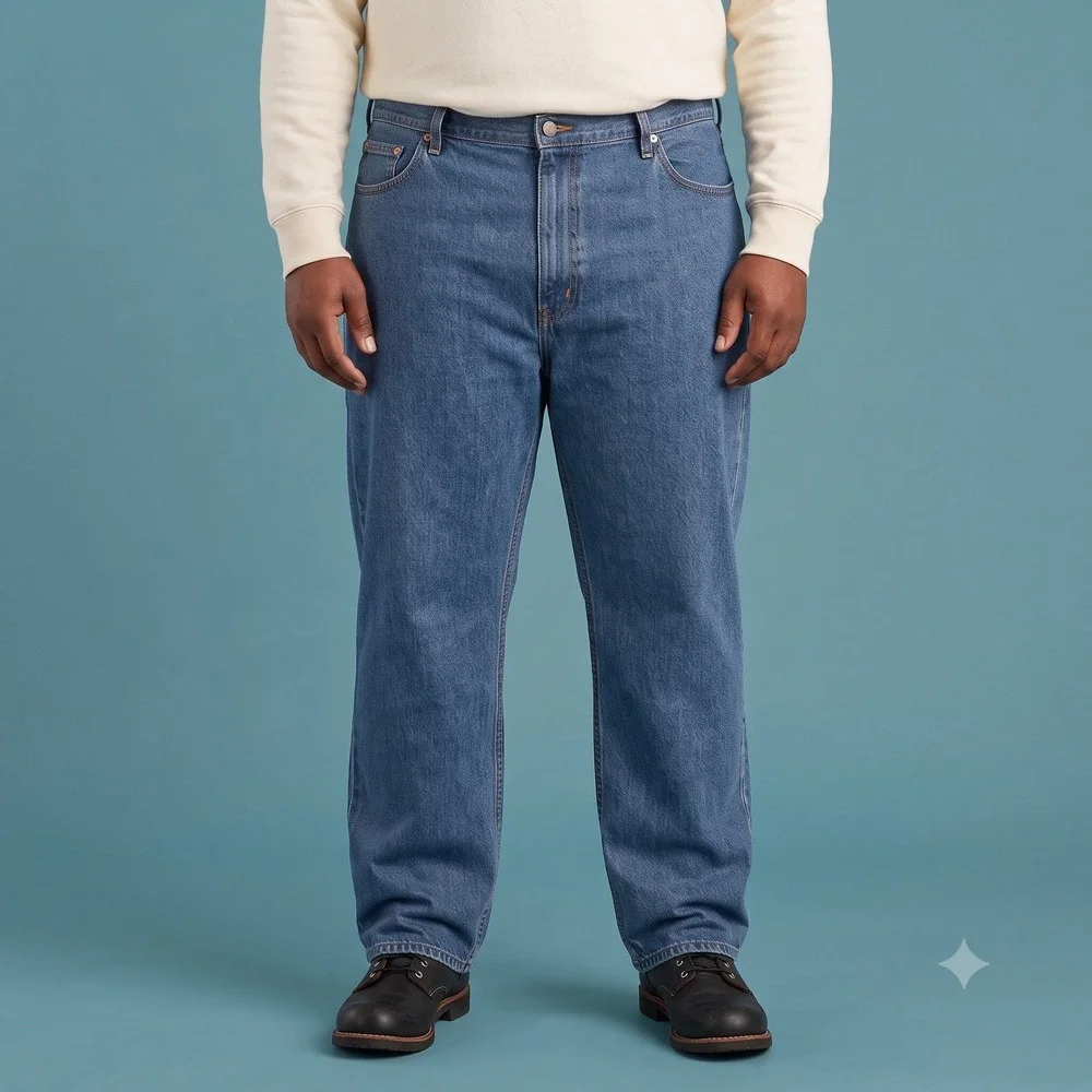 Levi's 550 Relaxed Fit Tapered Leg‎ Jeans Mens 50x30 Medium Wash Blue Denim EUC